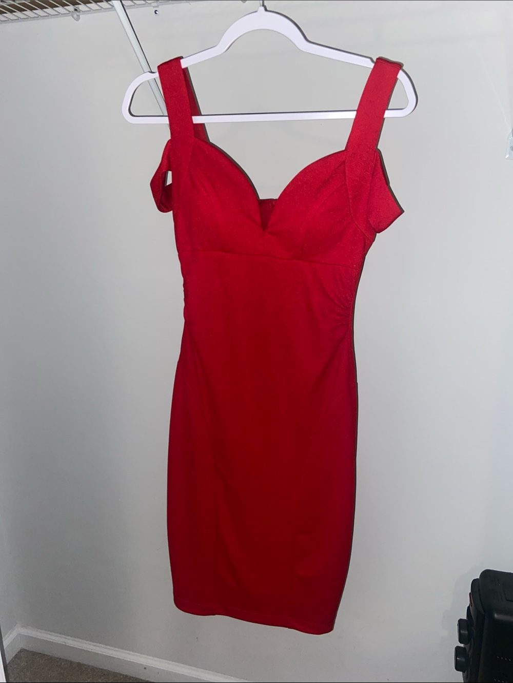 Honey and Rosie Red Sweetheart Mini Dress with Wide Straps